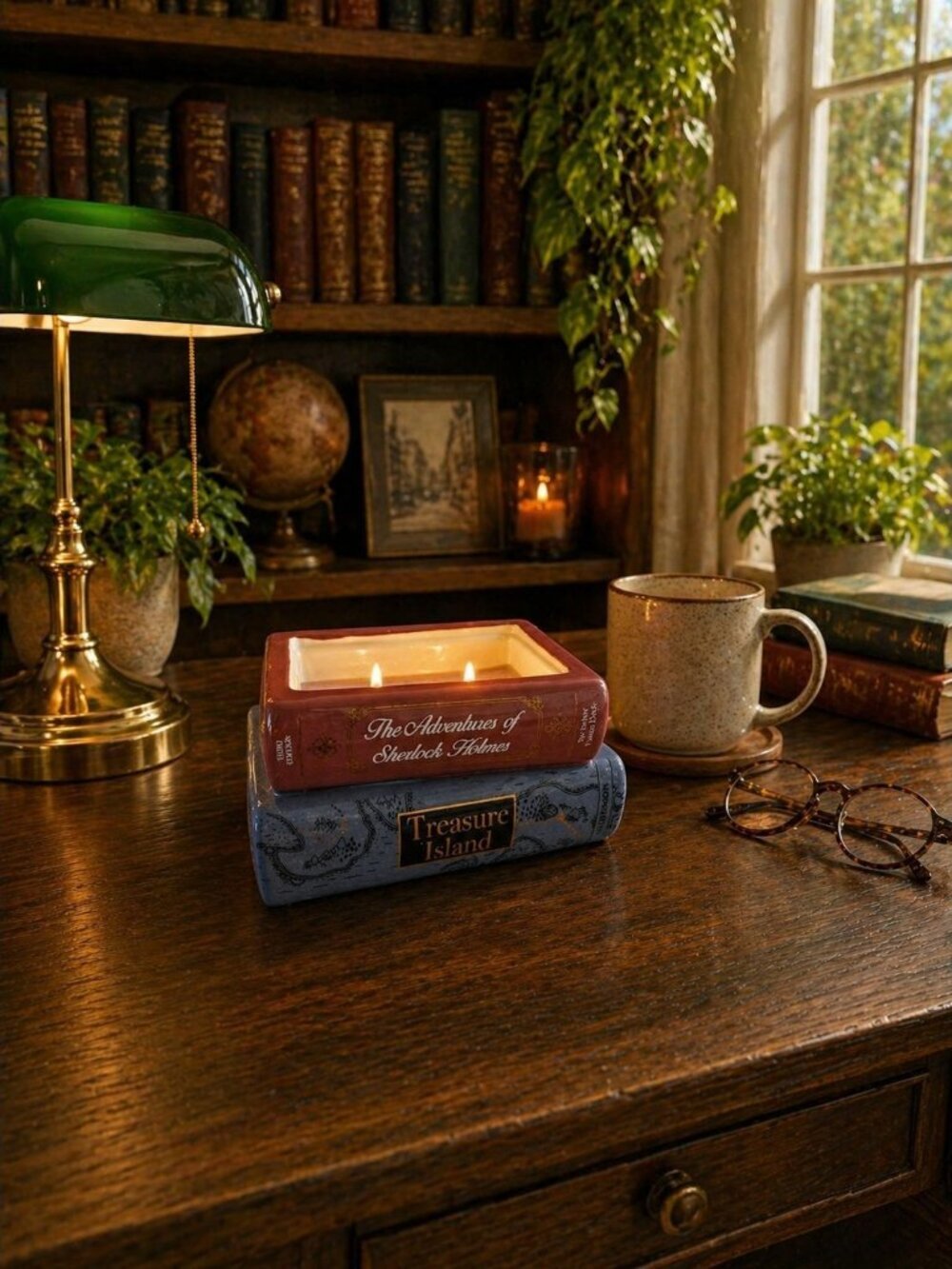 New Ceramic Sherlock Holmes / Treasure Isalnd Book Sea Salt Candle Room Decor